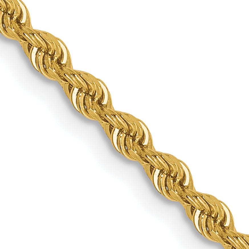 Lovely Rita's Chains 14k Yellow Gold 2.5mm D.C Lightweight Rope Chain