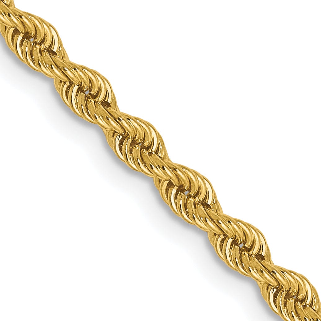 Lovely Rita's Chains 14k Yellow Gold 2.5mm Solid Regular Rope Chain