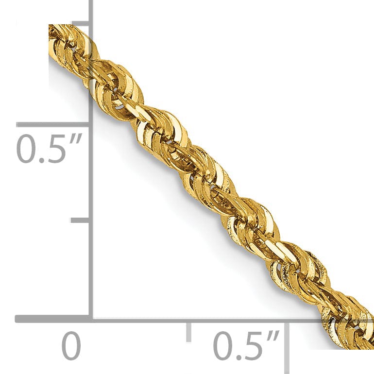 Lovely Rita's Chains 14k Yellow Gold 2.82mm DC ExtraLight Rope Chain