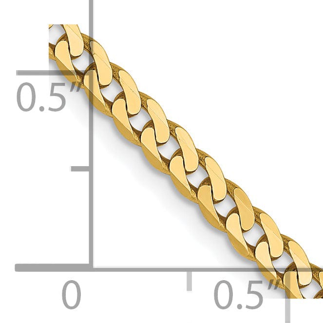 Lovely Rita's Chains 14k Yellow Gold 2.9mm Flat Beveled Curb Chain