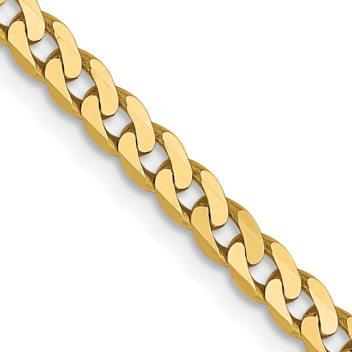 Lovely Rita's Chains 14k Yellow Gold 2.9mm Flat Beveled Curb Chain