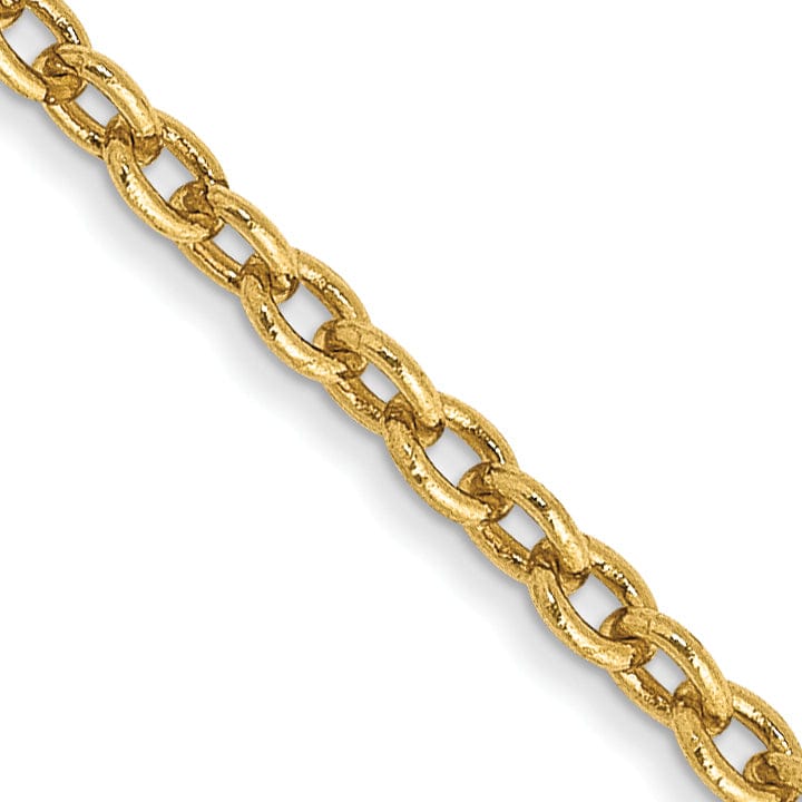 Lovely Rita's Chains 14k Yellow Gold 2mm Solid Polished Cable Chain