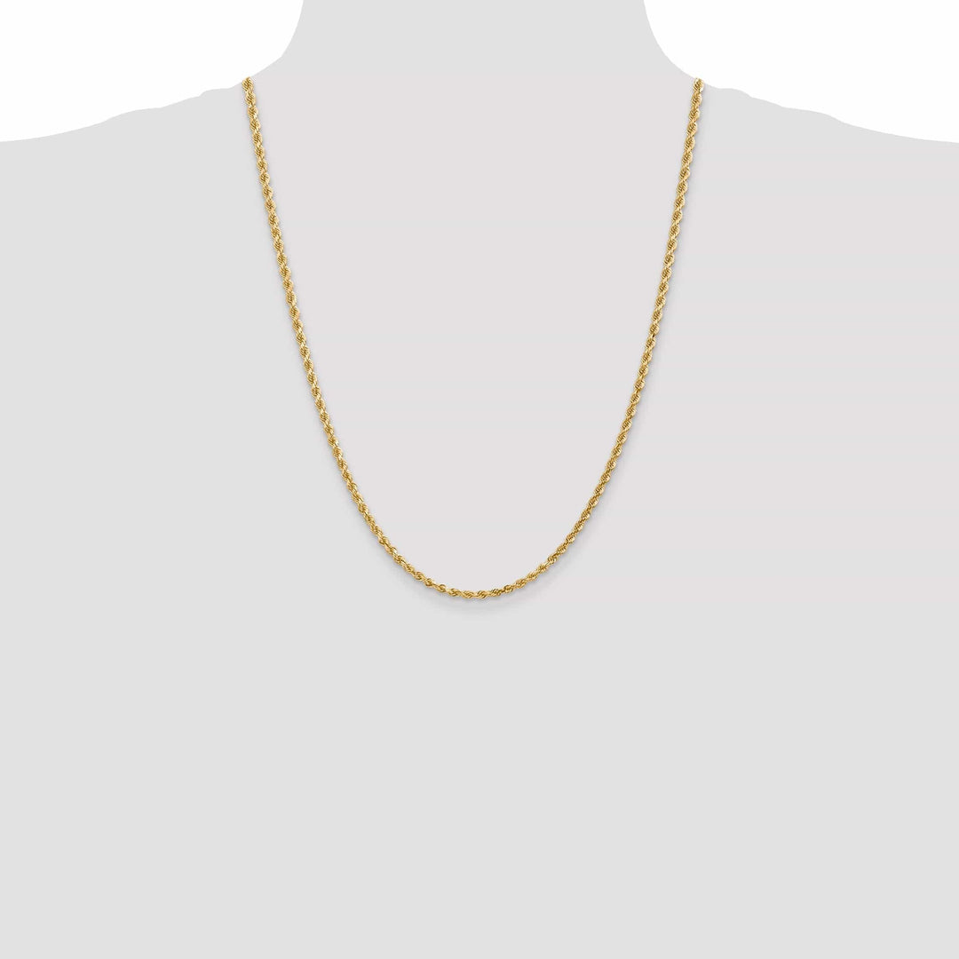 Lovely Rita's Chains 14k Yellow Gold 3.20mm Diamond Cut Rope Chain
