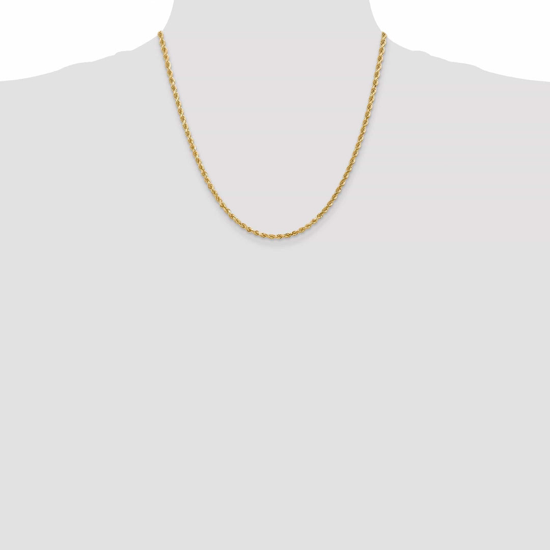 Lovely Rita's Chains 14k Yellow Gold 3.20mm Diamond Cut Rope Chain
