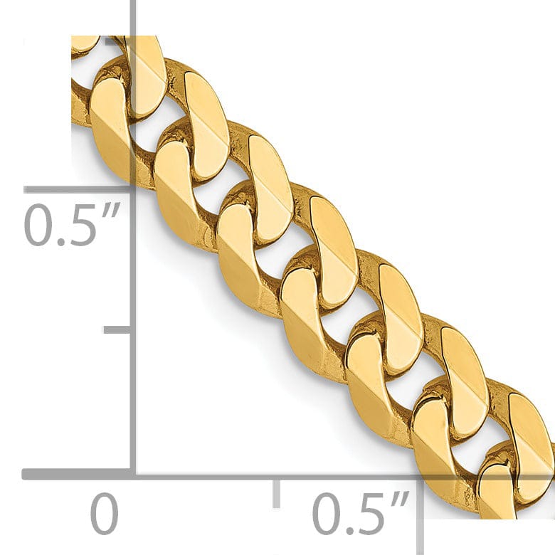 Lovely Rita's Chains 14k Yellow Gold 5.75mm Flat Beveled Curb Chain