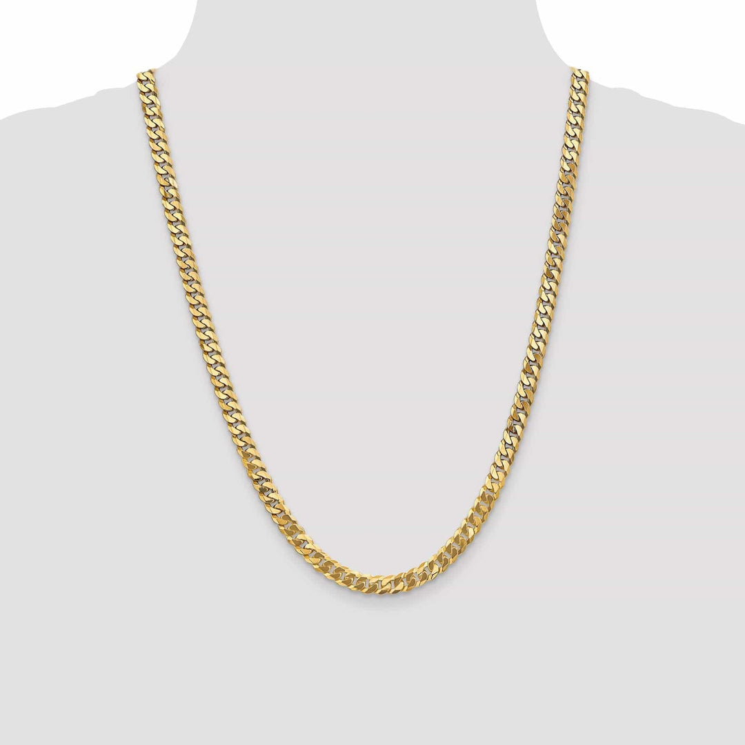 Lovely Rita's Chains 14k Yellow Gold 6.10mm Flat Beveled Curb Chain