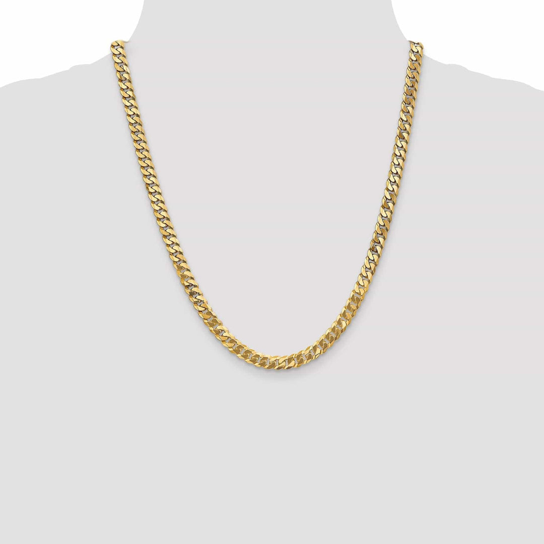 Lovely Rita's Chains 14k Yellow Gold 6.10mm Flat Beveled Curb Chain