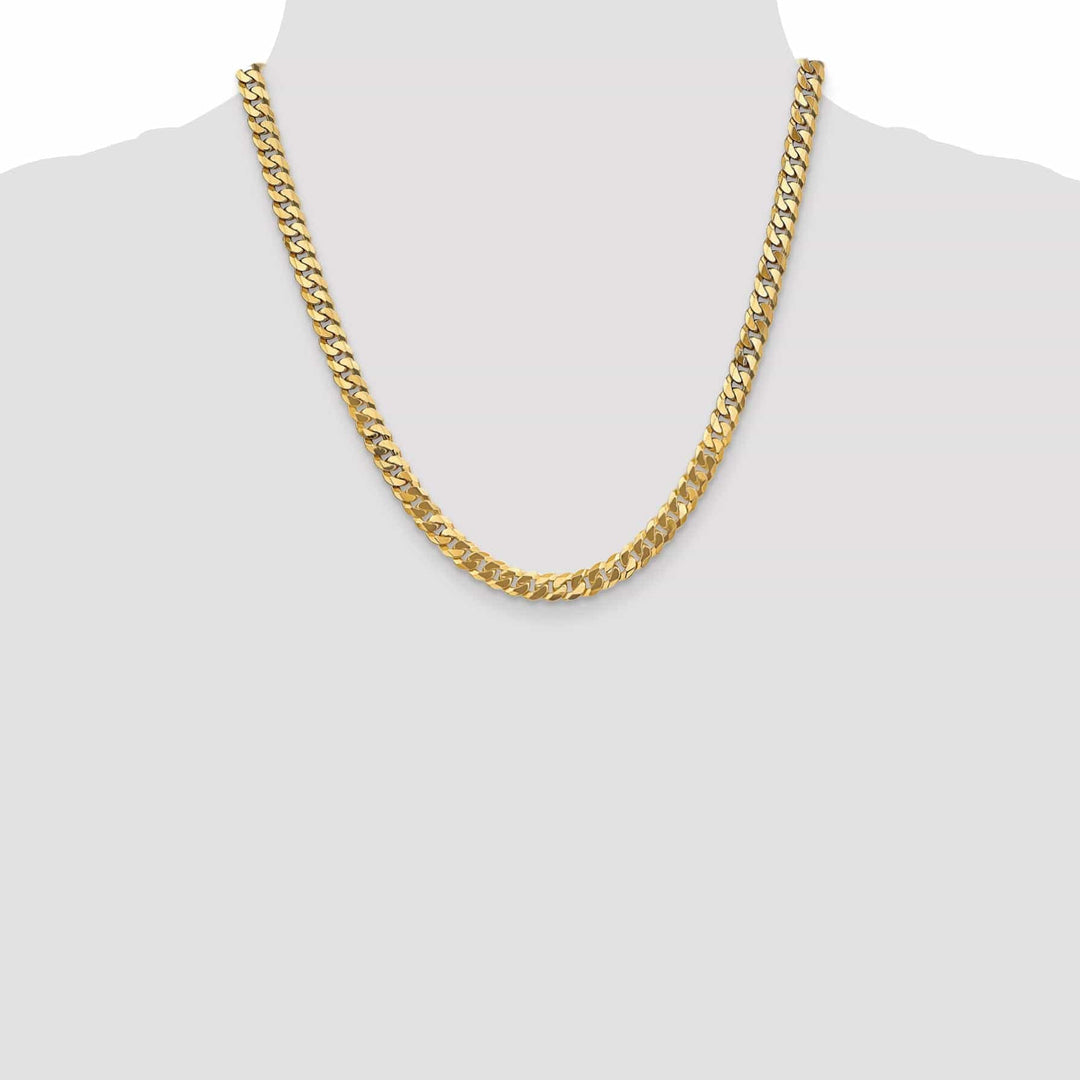 Lovely Rita's Chains 14k Yellow Gold 6.10mm Flat Beveled Curb Chain