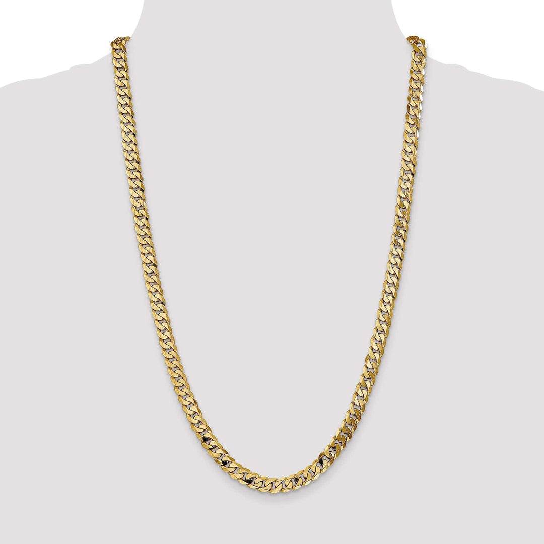 Lovely Rita's Chains 14k Yellow Gold 6.75mm Flat Beveled Curb Chain