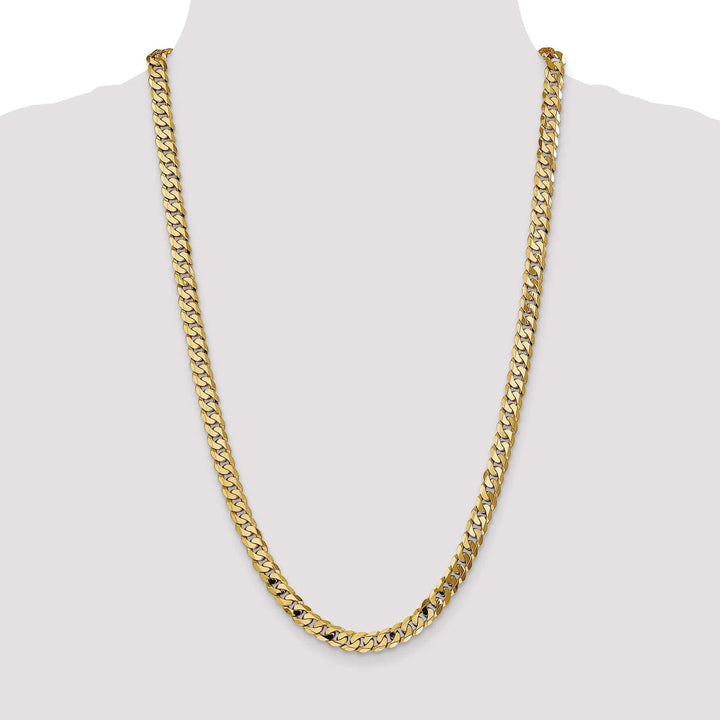 Lovely Rita's Chains 14k Yellow Gold 6.75mm Flat Beveled Curb Chain