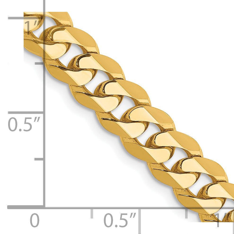 Lovely Rita's Chains 14k Yellow Gold 7.25mm Flat Beveled Curb Chain