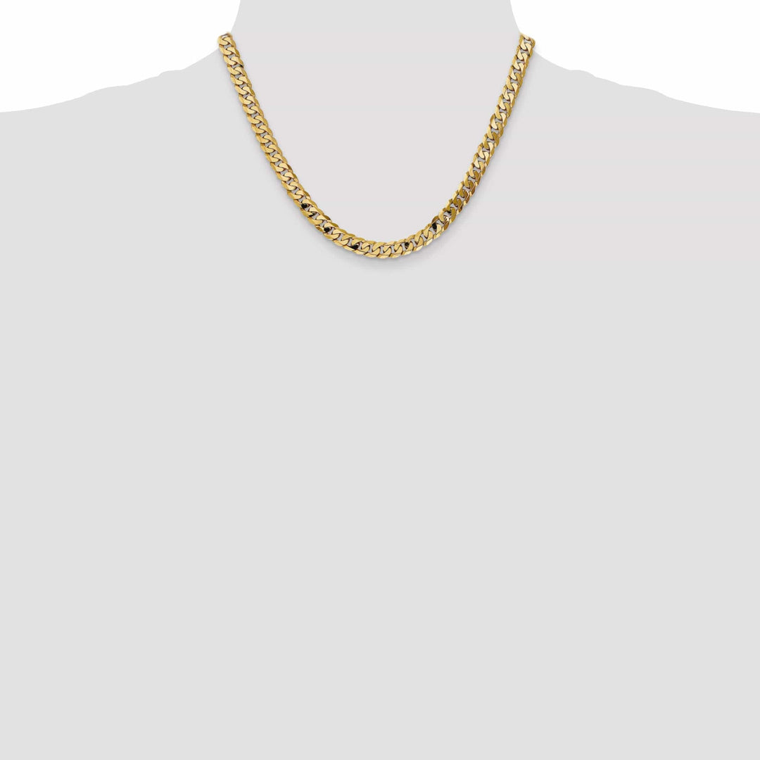 Lovely Rita's Chains 14k Yellow Gold 7.25mm Flat Beveled Curb Chain