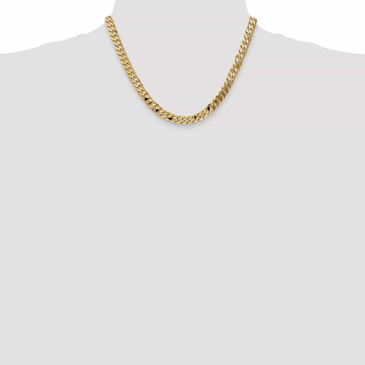 Lovely Rita's Chains 14k Yellow Gold 7.25mm Flat Beveled Curb Chain