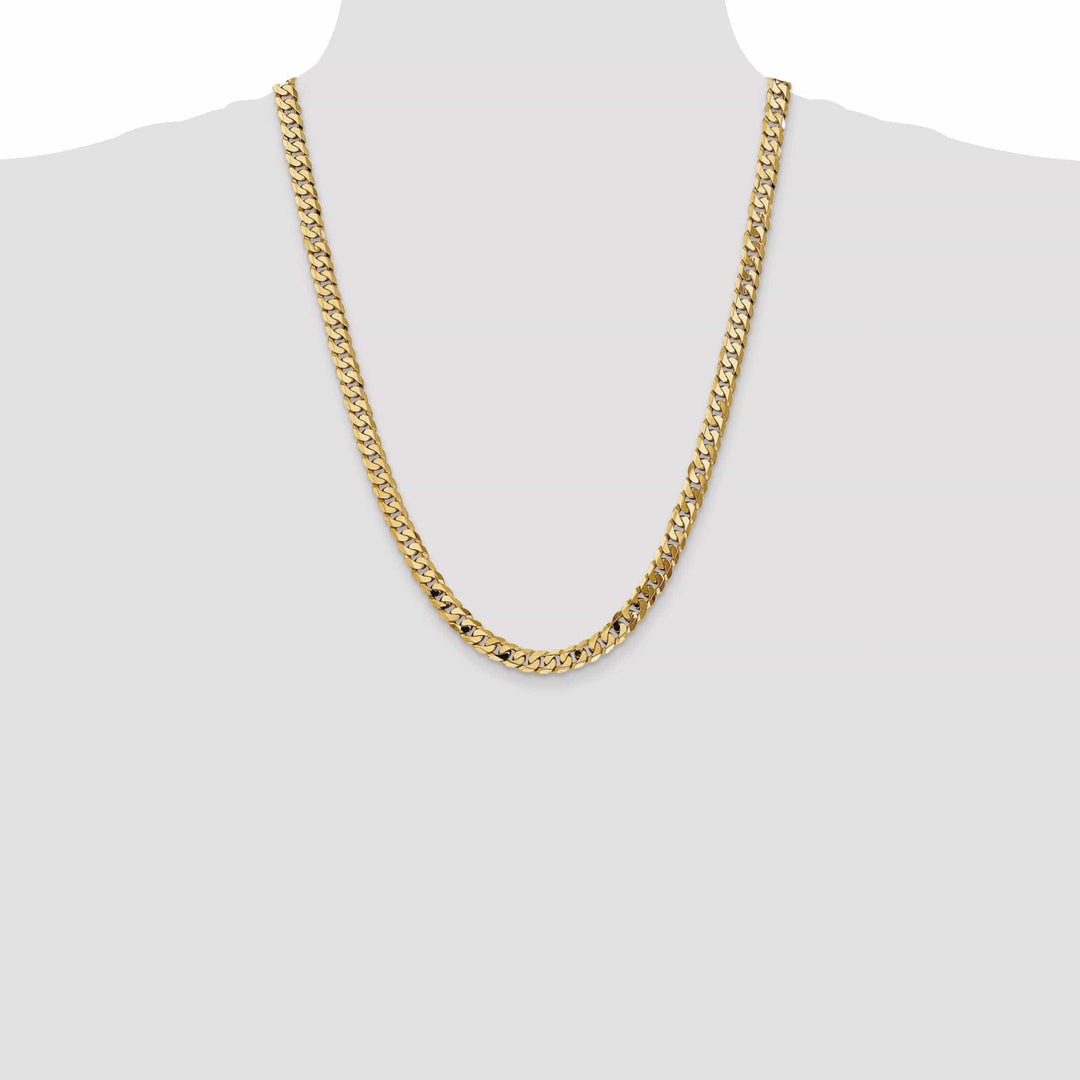 Lovely Rita's Chains 14k Yellow Gold 7.25mm Flat Beveled Curb Chain
