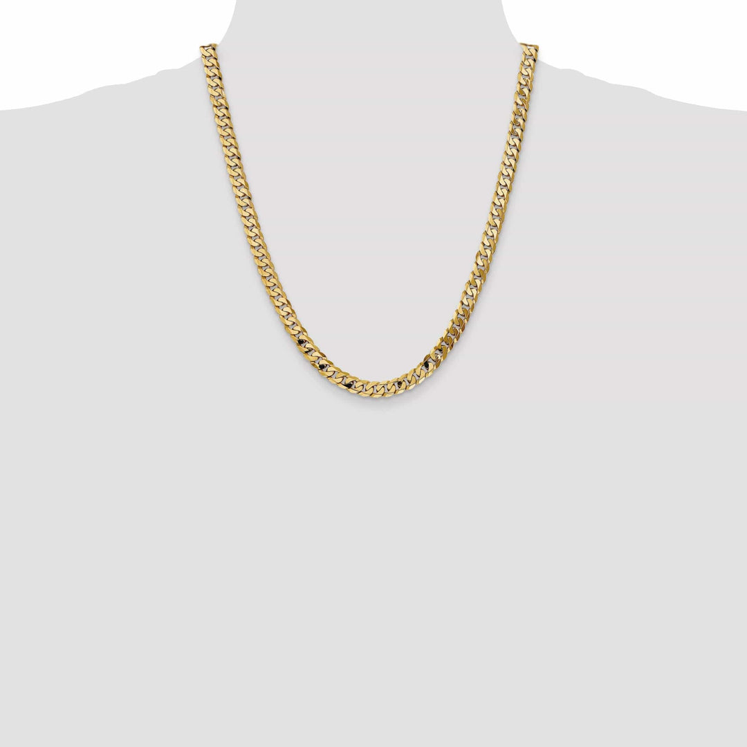 Lovely Rita's Chains 14k Yellow Gold 7.25mm Flat Beveled Curb Chain