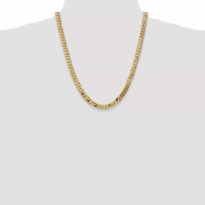 Lovely Rita's Chains 14k Yellow Gold 7.25mm Flat Beveled Curb Chain