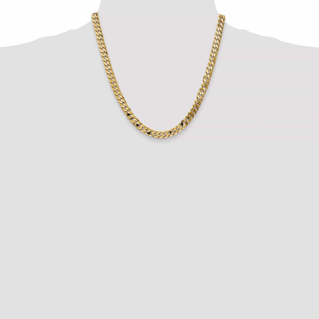Lovely Rita's Chains 14k Yellow Gold 7.25mm Flat Beveled Curb Chain
