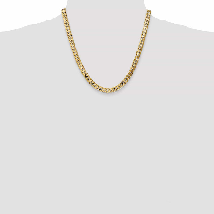 Lovely Rita's Chains 14k Yellow Gold 7.25mm Flat Beveled Curb Chain