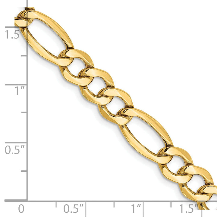 Lovely Rita's Chains 14k Yellow Gold 7.30-mm Semi Solid Figaro Chain