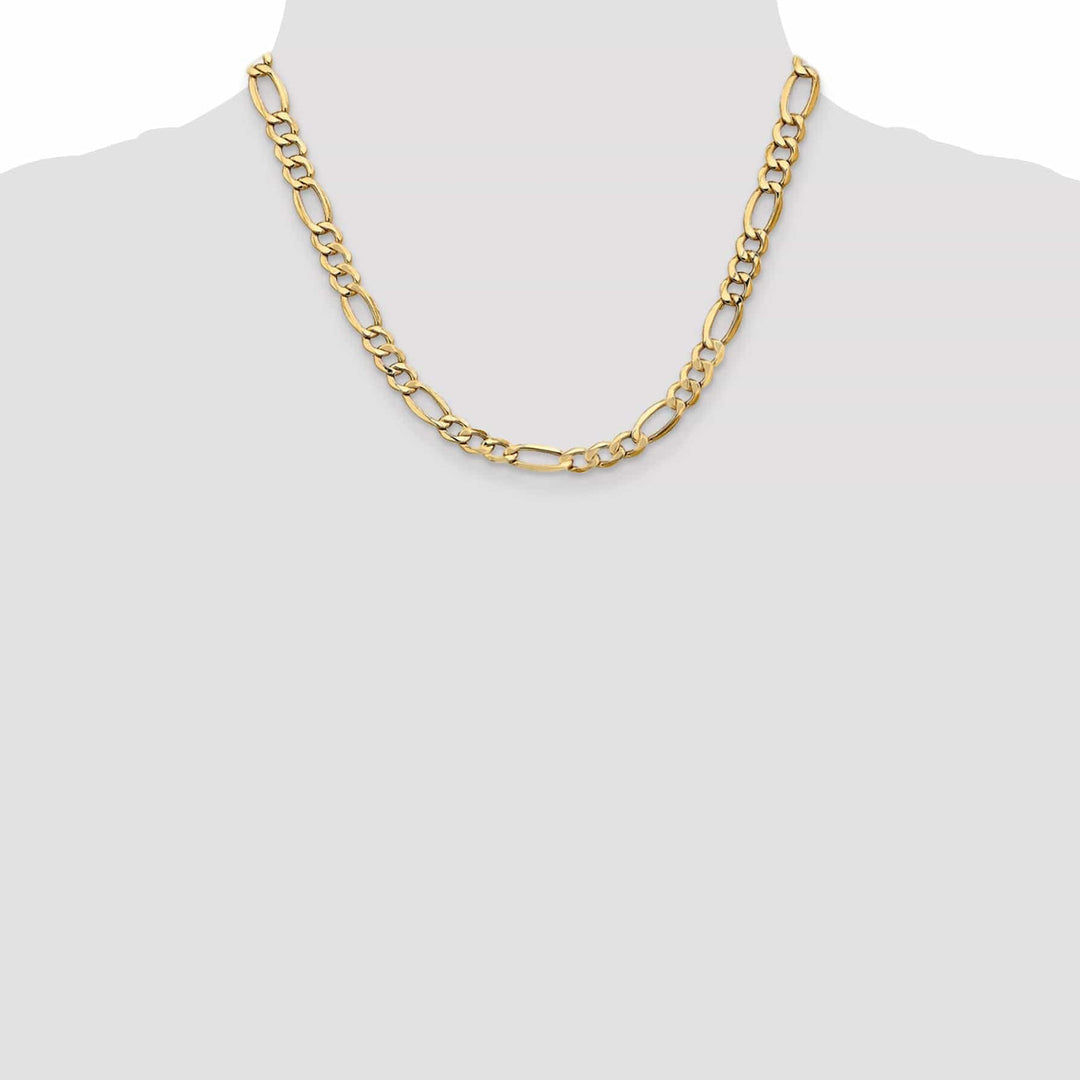 Lovely Rita's Chains 14k Yellow Gold 7.30-mm Semi Solid Figaro Chain