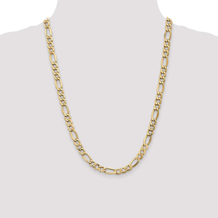 Lovely Rita's Chains 14k Yellow Gold 7.30-mm Semi Solid Figaro Chain