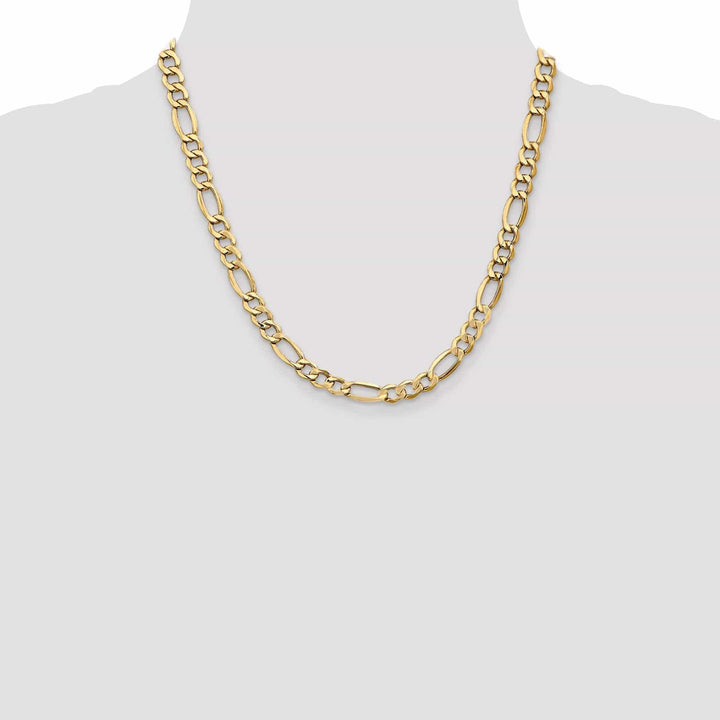 Lovely Rita's Chains 14k Yellow Gold 7.30-mm Semi Solid Figaro Chain