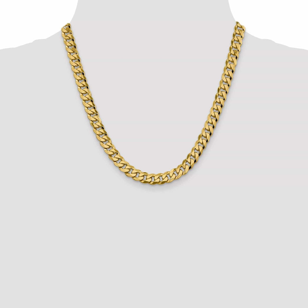 Lovely Rita's Chains 14k Yellow Gold 8.75mm Flat Beveled Curb Chain