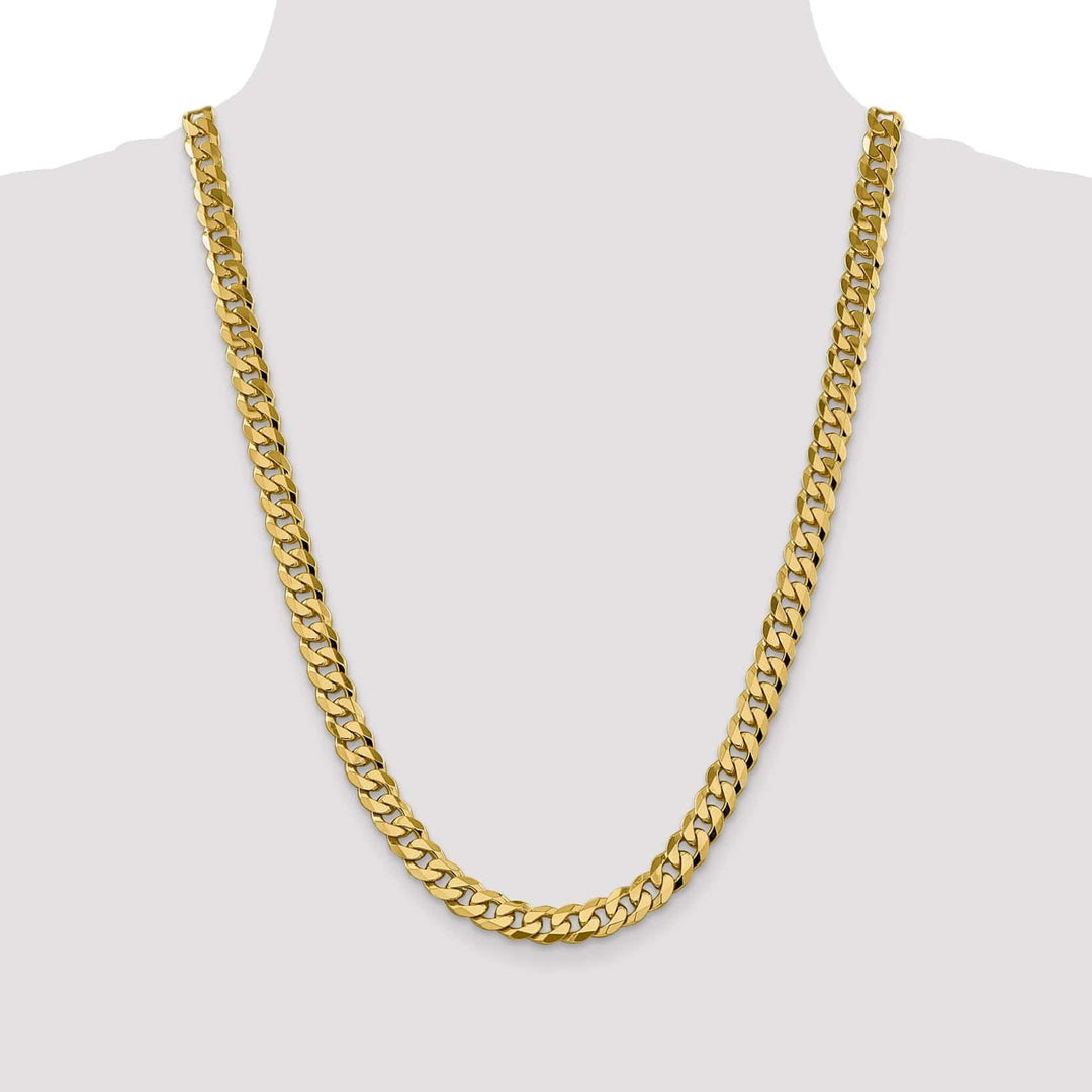 Lovely Rita's Chains 14k Yellow Gold 8.75mm Flat Beveled Curb Chain