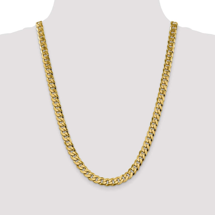 Lovely Rita's Chains 14k Yellow Gold 8.75mm Flat Beveled Curb Chain