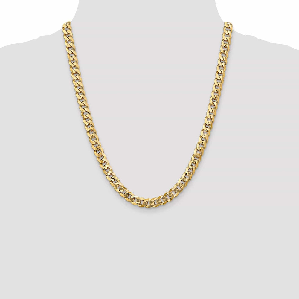 Lovely Rita's Chains 14k Yellow Gold 8mm Flat Beveled Curb Chain