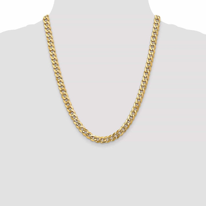 Lovely Rita's Chains 14k Yellow Gold 8mm Flat Beveled Curb Chain