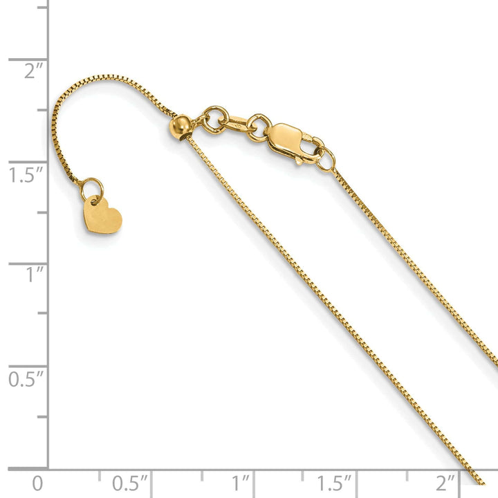 Lovely Rita's Chains 14k Yellow Gold Adjustable 0.5mm Baby Box Chain