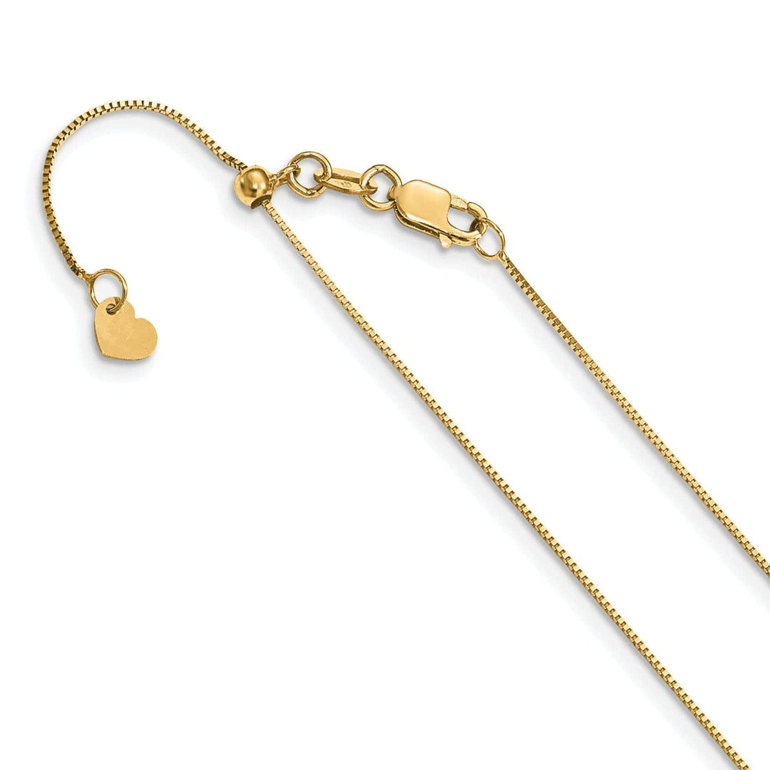 Lovely Rita's Chains 14k Yellow Gold Adjustable 0.5mm Baby Box Chain
