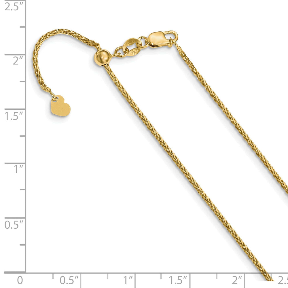 Lovely Rita's Chains 14k Yellow Gold Adjustable 1.3mm D.C Wheat Chain