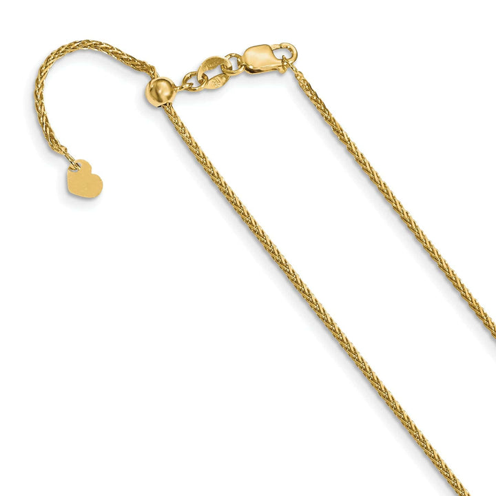 Lovely Rita's Chains 14k Yellow Gold Adjustable 1.3mm D.C Wheat Chain