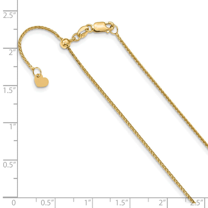 Lovely Rita's Chains 14k Yellow Gold Adjustable 1mm D.C Wheat Chain