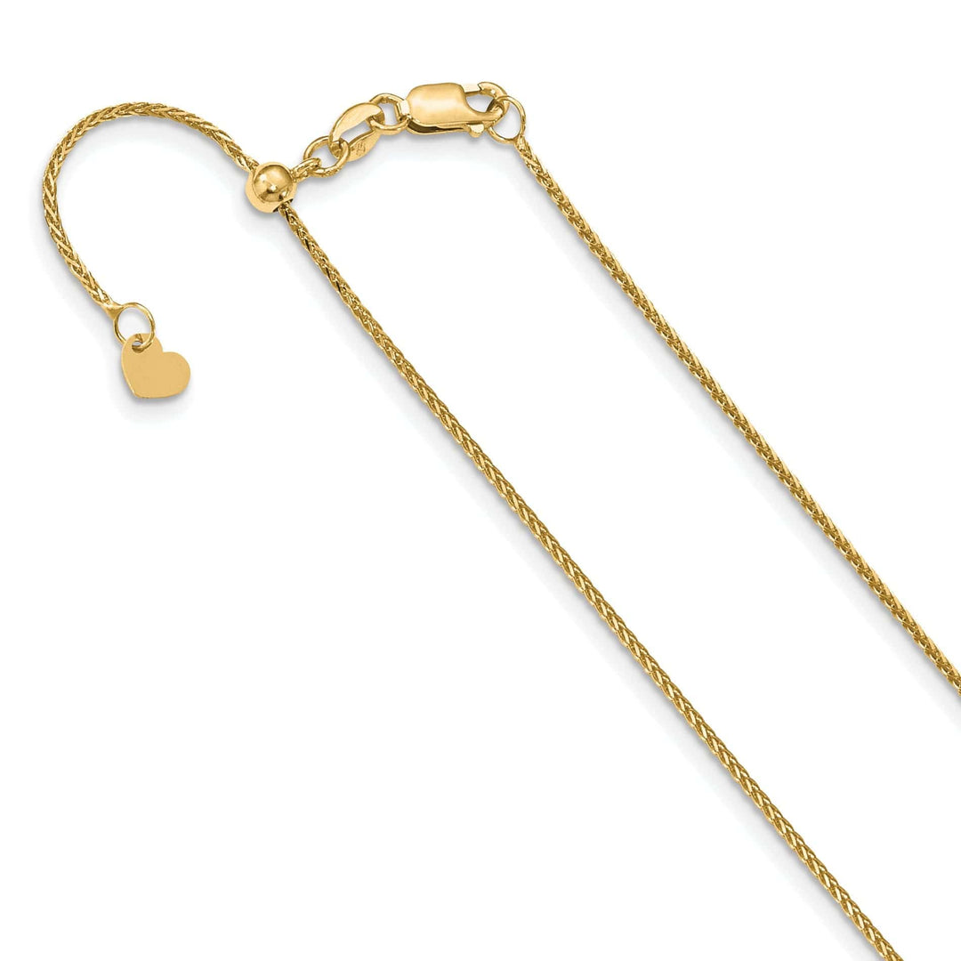 Lovely Rita's Chains 14k Yellow Gold Adjustable 1mm D.C Wheat Chain