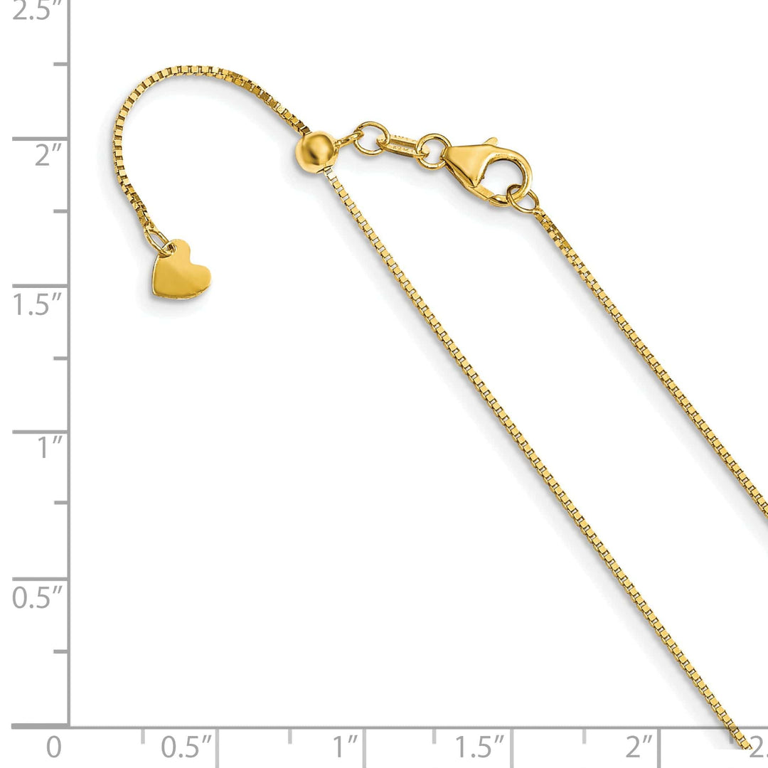 Lovely Rita's Chains 14k Yellow Gold Adjustable .7mm Baby Box Chain