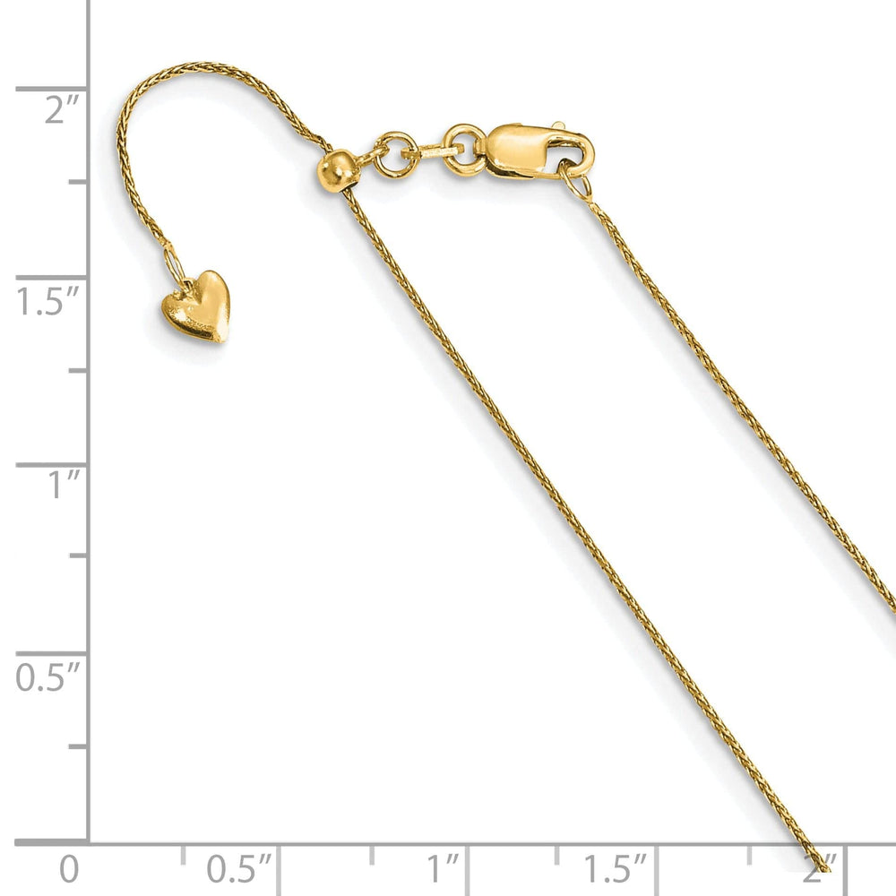Lovely Rita's Chains 14k Yellow Gold Adjustable .8mm D.C Wheat Chain