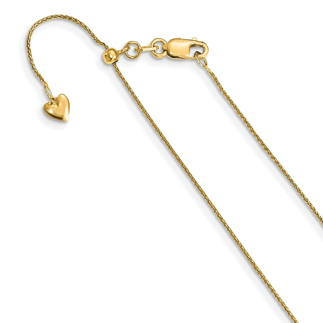 Lovely Rita's Chains 14k Yellow Gold Adjustable .8mm D.C Wheat Chain