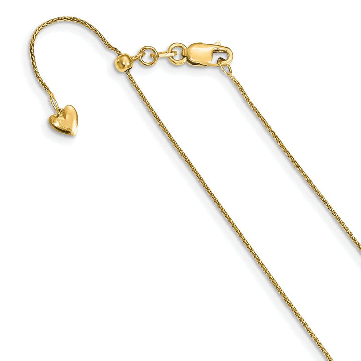 Lovely Rita's Chains 14k Yellow Gold Adjustable .8mm D.C Wheat Chain
