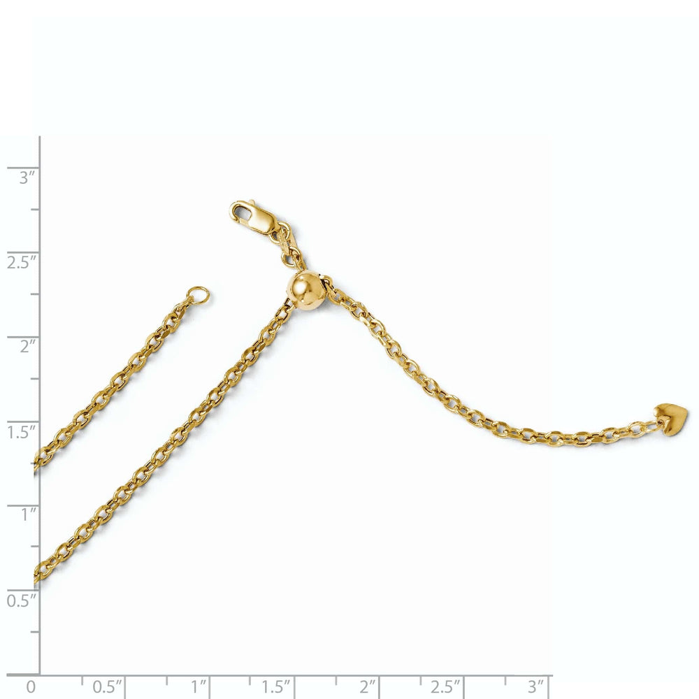 Leslie's Chains 14k Yellow Gold Adjustable Semi Solid Chain