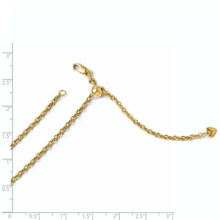 Leslie's Chains 14k Yellow Gold Adjustable Semi Solid Chain