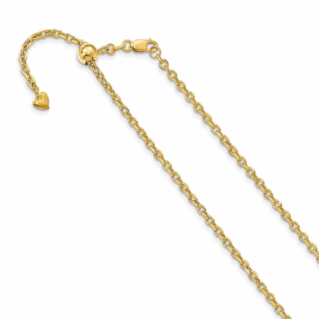 Leslie's Chains 14k Yellow Gold Adjustable Semi Solid Chain