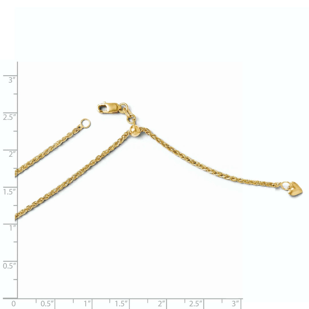 Leslie's Chains 14k Yellow Gold Adjustable Semi Solid Chain