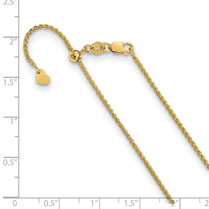 Leslie's Chains 14k Yellow Gold Adjustable Wheat Chain