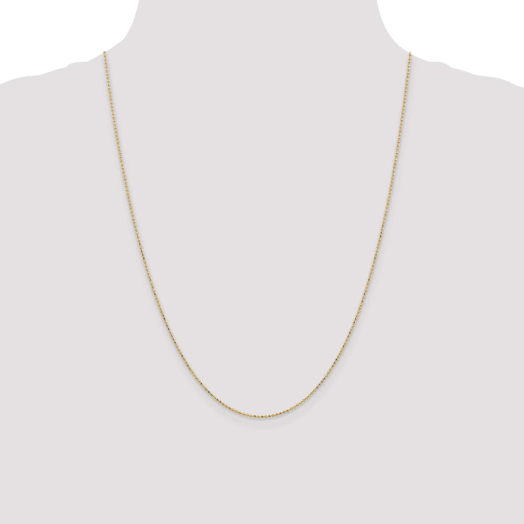 Lovely Rita's Chains 14k Yellow Gold Diamond Cut 1.20mm Bead Chain