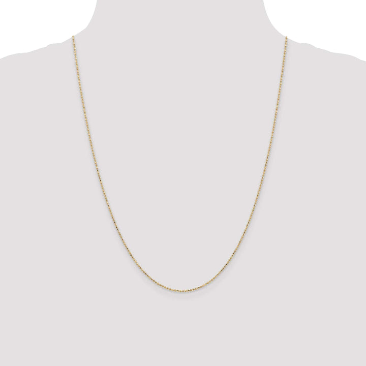 Lovely Rita's Chains 14k Yellow Gold Diamond Cut 1.20mm Bead Chain