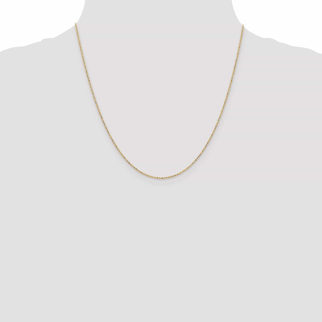 Lovely Rita's Chains 14k Yellow Gold Diamond Cut 1.20mm Bead Chain