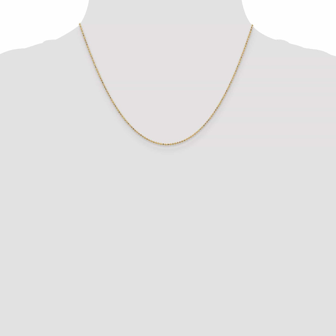 Lovely Rita's Chains 14k Yellow Gold Diamond Cut 1.20mm Bead Chain